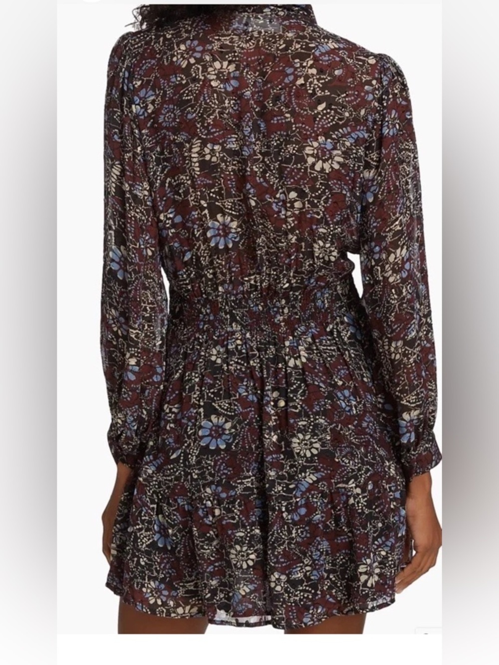 ba&sh Giani Paisley Print Long Sleeved Mini Dress SZ M - Picture 2 of 8